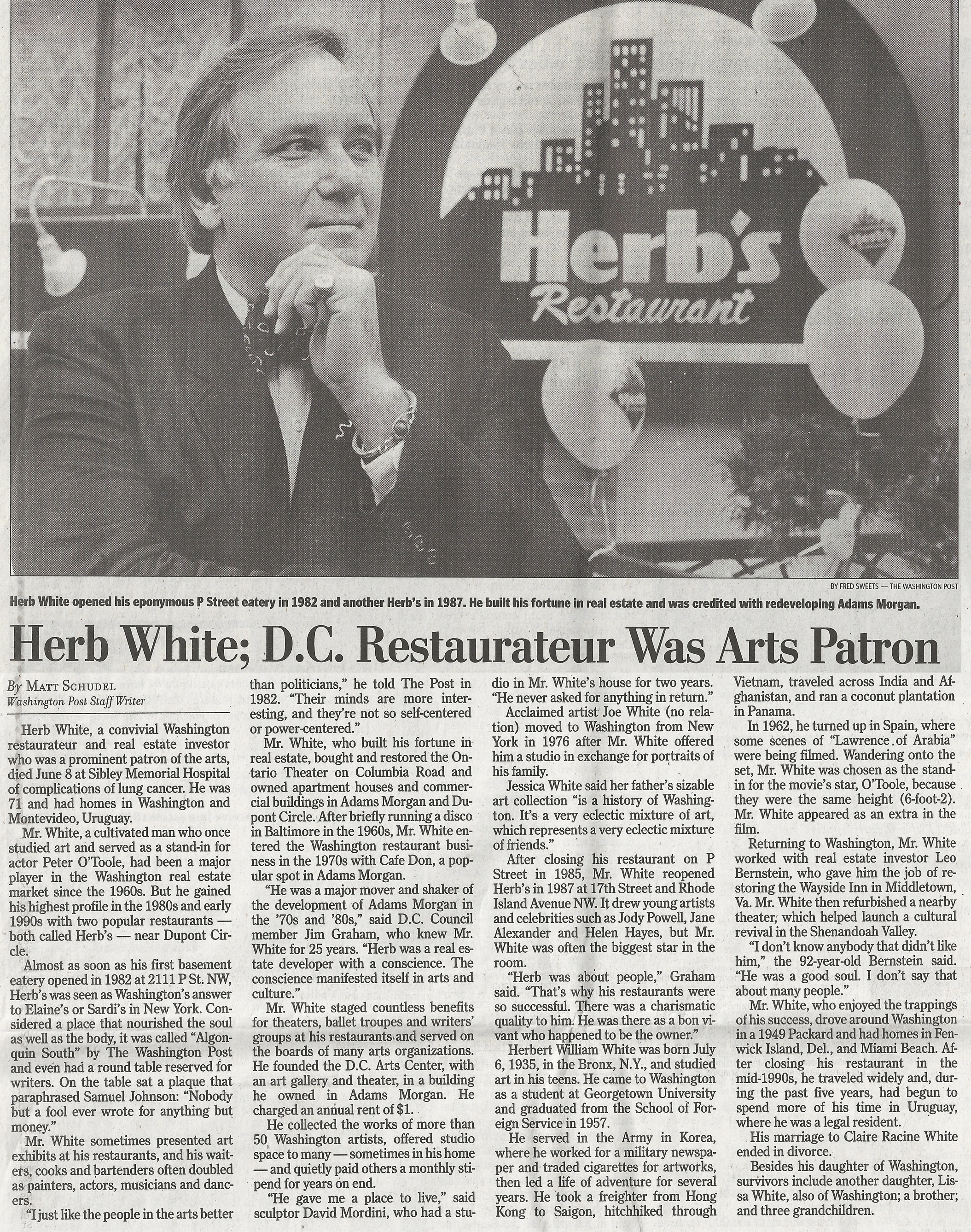 Herb White- Art Patron